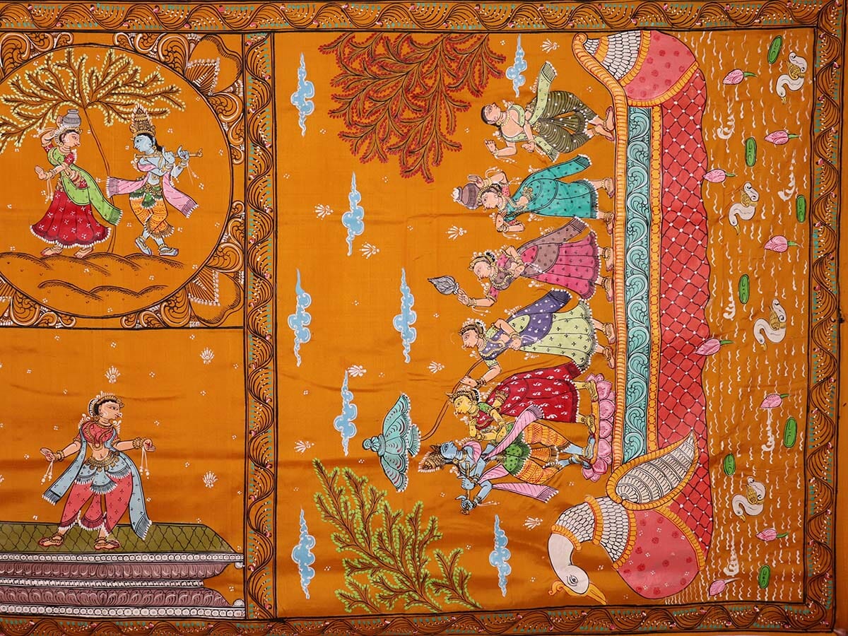 Handloom Patachitra Silk Saree Handloom Saree_Pattachitra silk Priyadarshini Handloom 