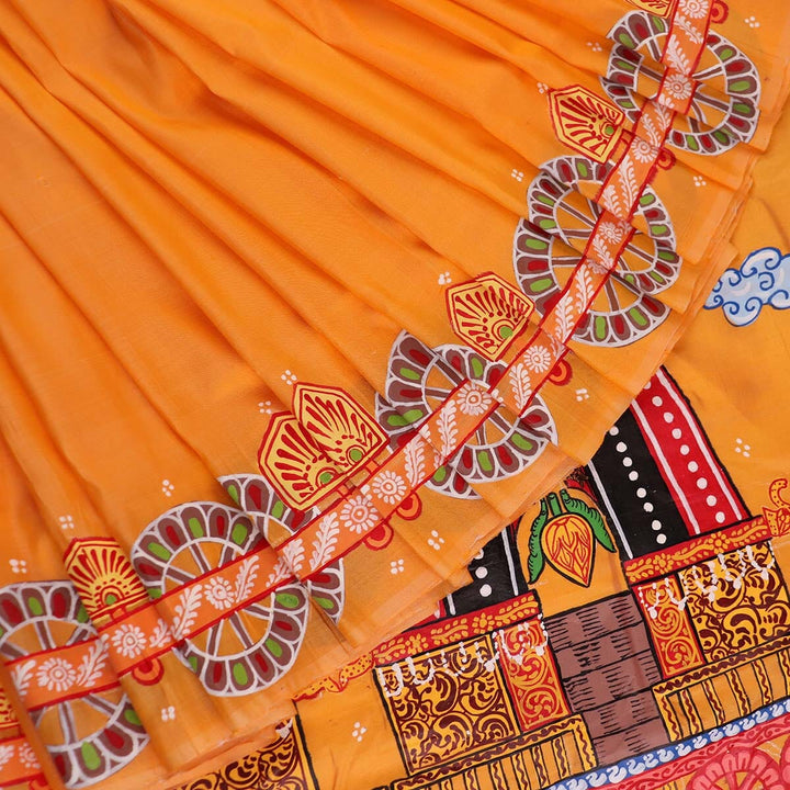 Priyadarshini Handloom - Pattachitra Silk Saree, Handloom Silk Saree, Hand-Painted Saree, Odisha Handloom, Indian Ethnic Wear, Women's Clothing.