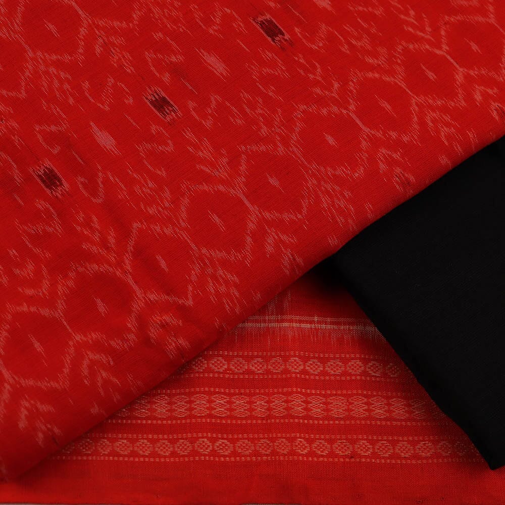 orange cotton dress material Orange Pure Cotton Dress Material With Digital Florals & Handcrafted S