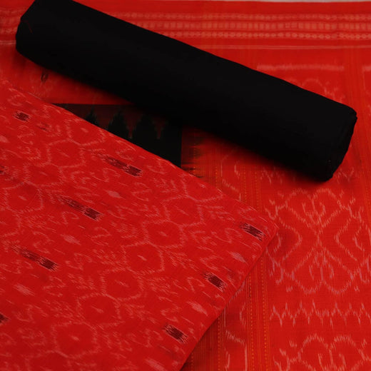 Orange Sambalpuri Cotton Dress Material