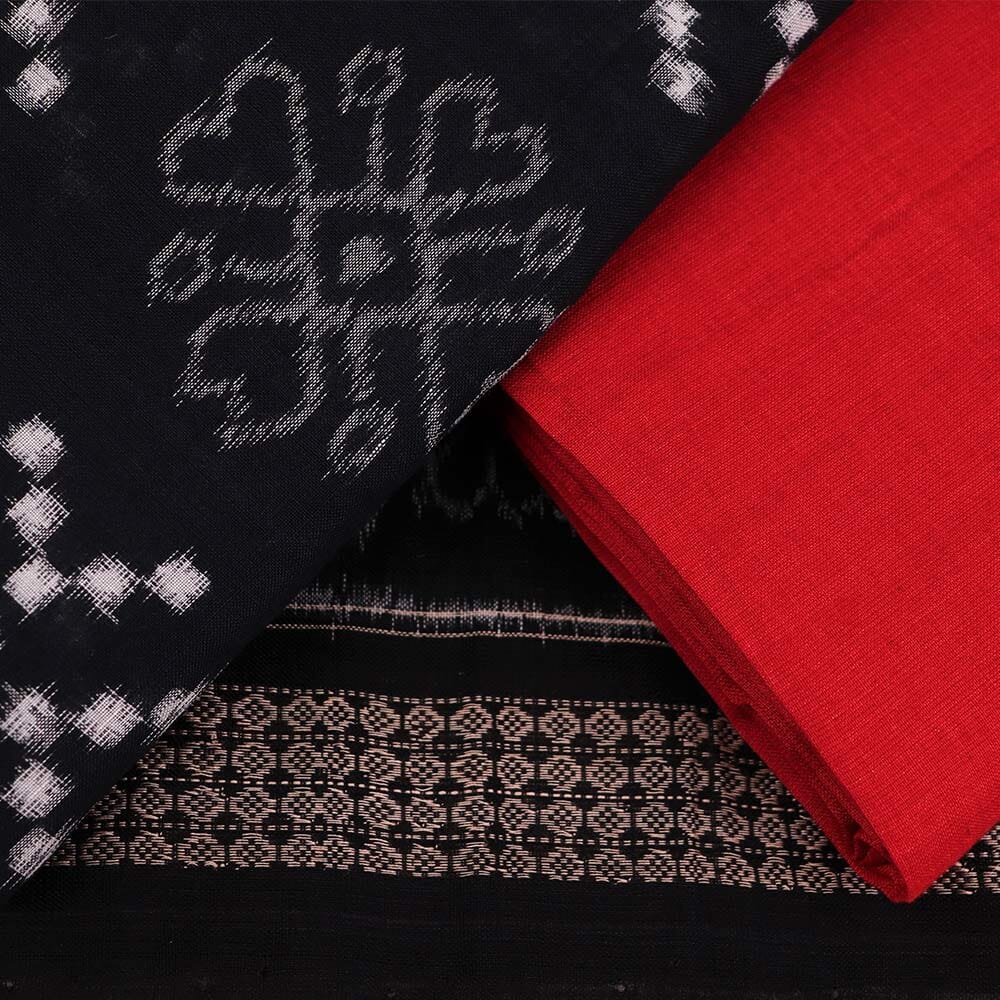 Black Ikkat Sambalpuri Cotton Dress Material | C141400214 – Priyadarshini  Handloom
