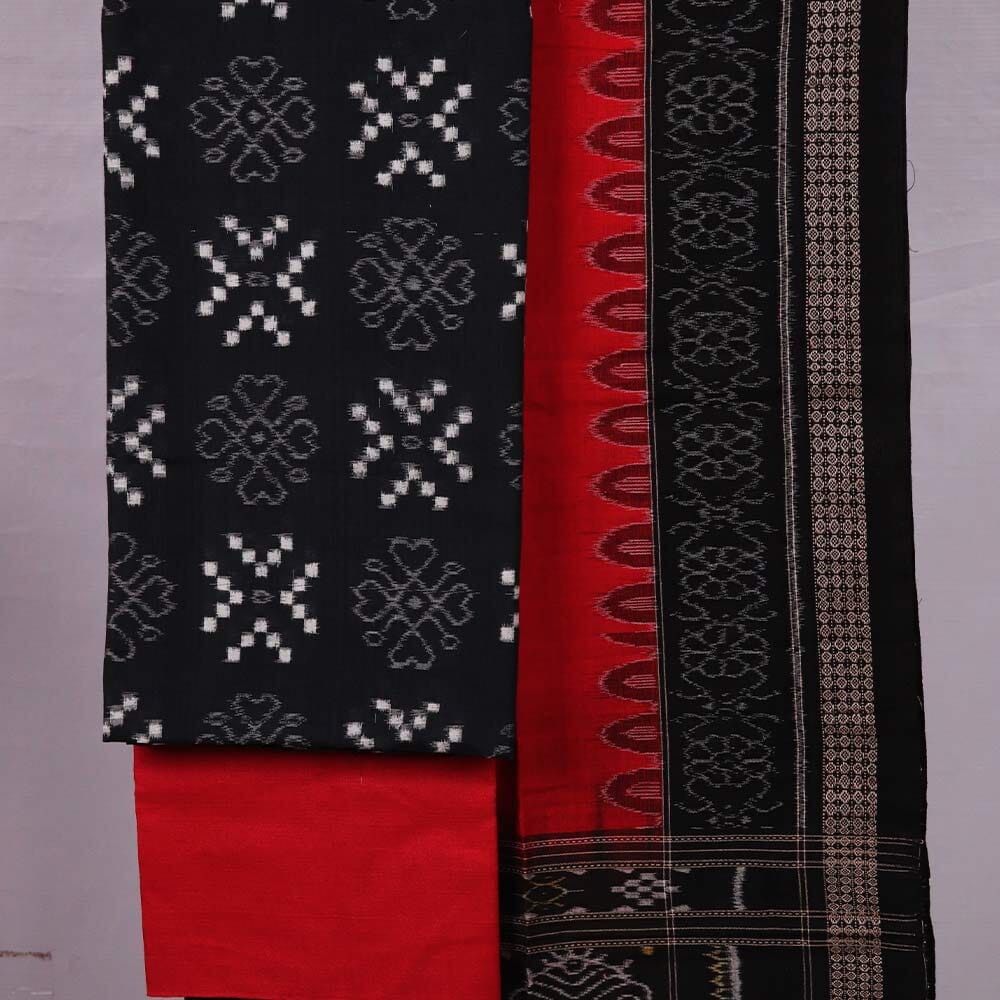 101643 Sambalpuri Handloom Cotton Dress Material With Dupatta