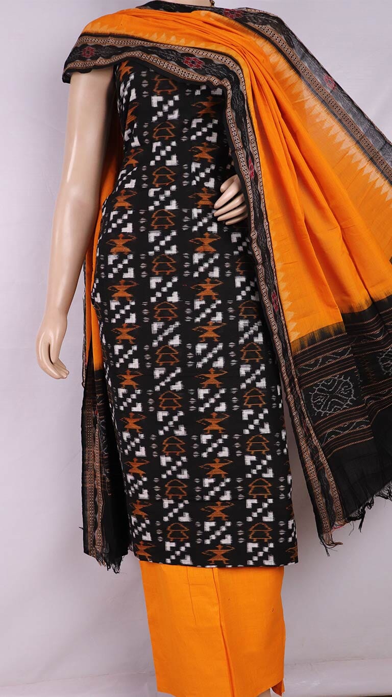 Red Ikkat Sambalpuri Cotton Dress Material | C130800191 – Priyadarshini  Handloom