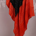 Handloom Black Sambalpuri Cotton Dupatta with Orange border