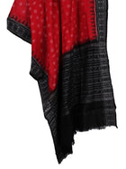 Handloom Red Sambalpuri Cotton Dupatta with Black border