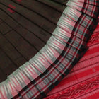Handloom Green Sambalpuri Cotton Saree with Maroon ikkat border
