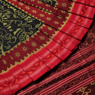 Handloom Black Sambalpuri Cotton Saree with Maroon ikkat border