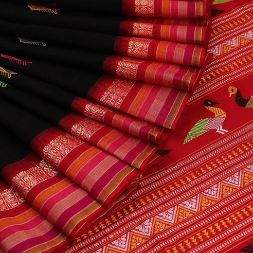 ହ୍ୟାଣ୍ଡଲୁମ୍ ସମ୍ବଲପୁରୀ କଟନ୍ ଇକକେଟ୍ ସାରି |