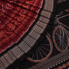 Handloom Maroon Sambalpuri Cotton Saree with Black border