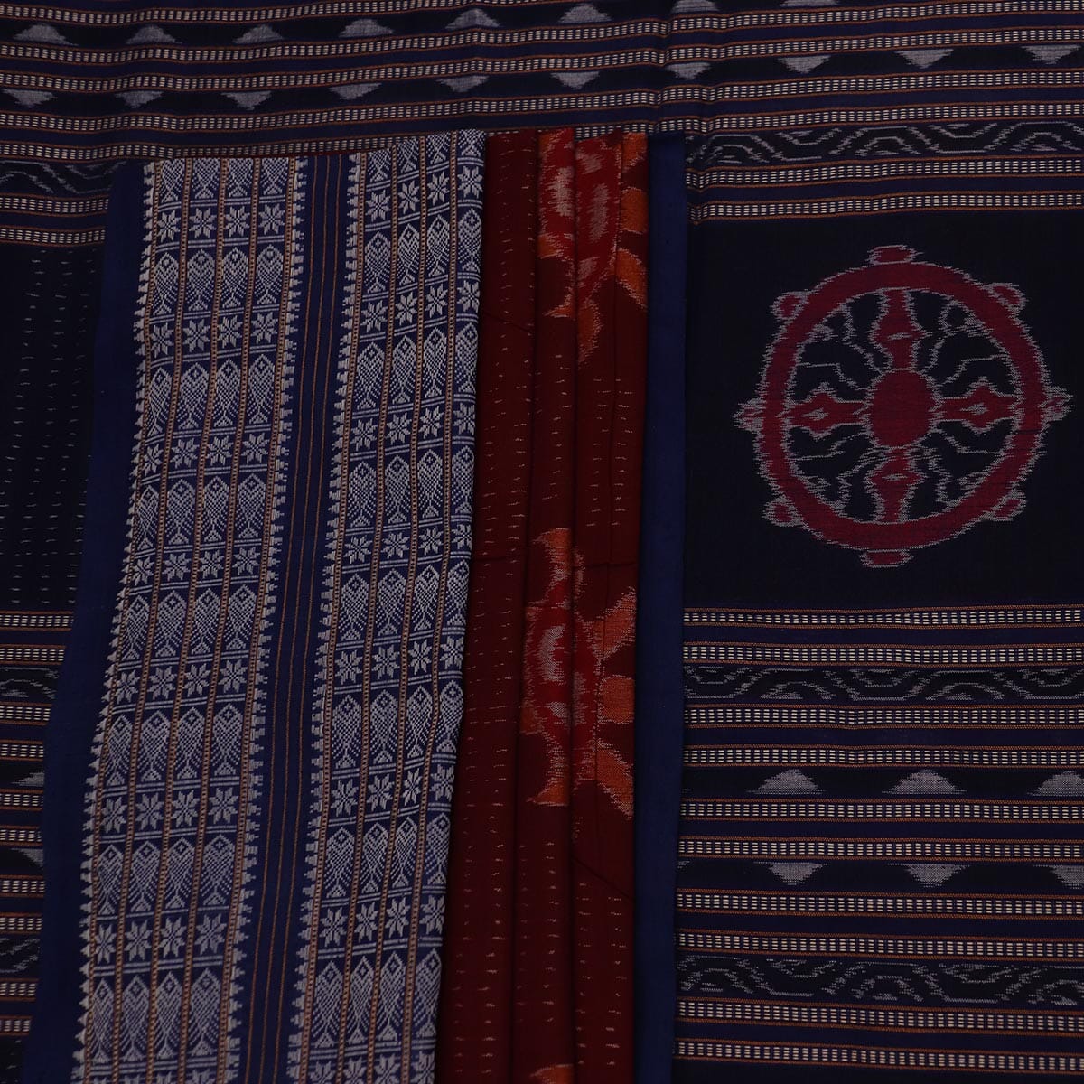 Mahendi Colour Pasapali Design Sambalpuri Handloom Cotton Saree - Sambalpuri  Handloom Item