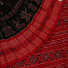 Handloom Black Sambalpuri Cotton Saree with Red ikkat border