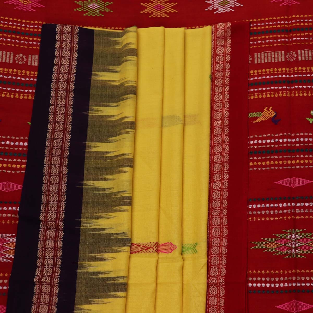 Handloom Sambalpuri Cotton Ikkat Saree Handloom Saree_Sambalpuri Cotton Priyadarshini Handloom 