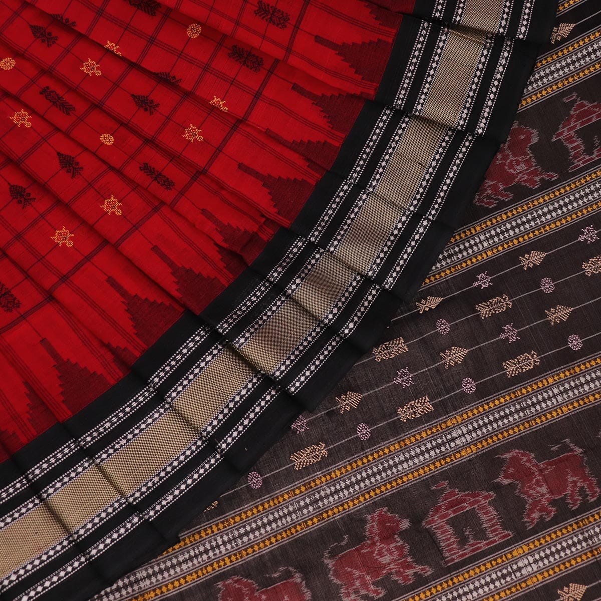 Handloom Sambalpuri Cotton Ikkat Saree Handloom Saree_Sambalpuri Cotton Priyadarshini Handloom 