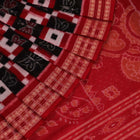 Handloom Black Sambalpuri Cotton Saree with Red border