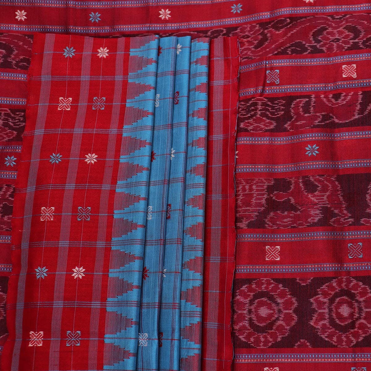 Peacocks Sambalpuri Bandha Cotton Saree