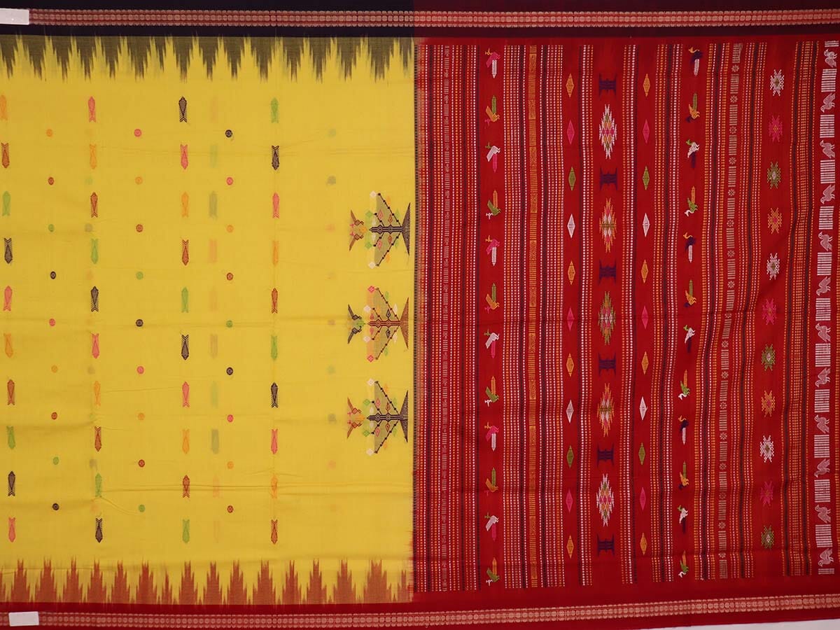Handloom Sambalpuri Cotton Ikkat Saree Handloom Saree_Sambalpuri Cotton Priyadarshini Handloom 
