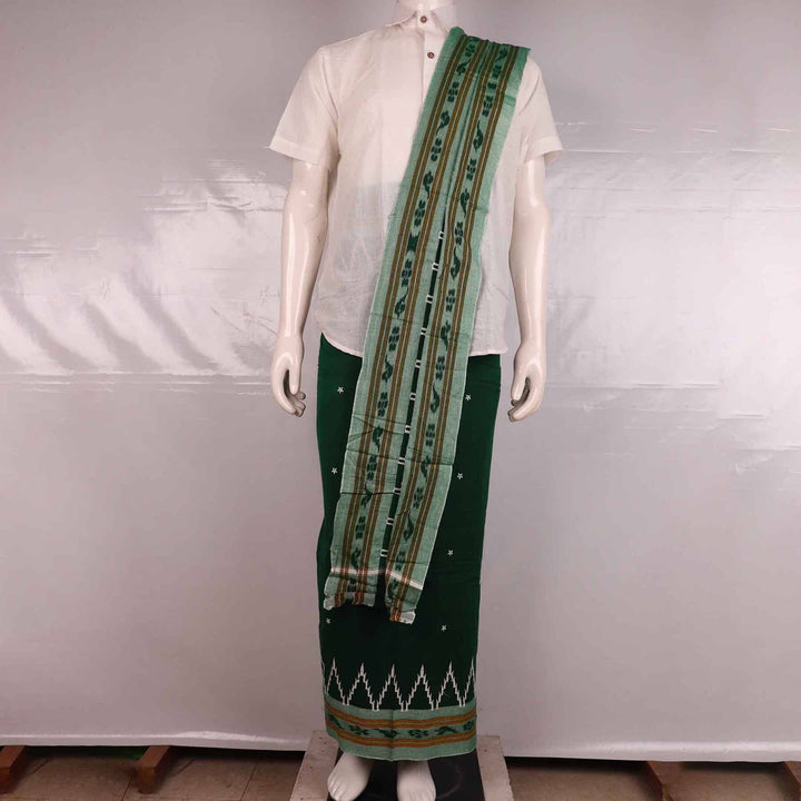 Handloom Sambalpuri Cotton Unstitched Dhoti with Utari for Men Handloom Dhoti_Cotton Priyadarshini Handloom 