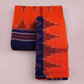 Blue Sambalpuri Cotton Dhoti with Orange Border
