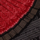 Handloom Maroon Sambalpuri Silk Saree with Black border