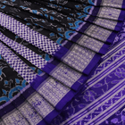 Handloom Black Sambalpuri Silk Saree with Blue ikkat border