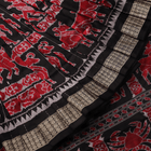Handloom Black Sambalpuri Silk Saree with Black ikkat border