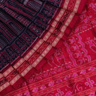 Handloom Blue Sambalpuri Silk Saree with Magenta ikkat border