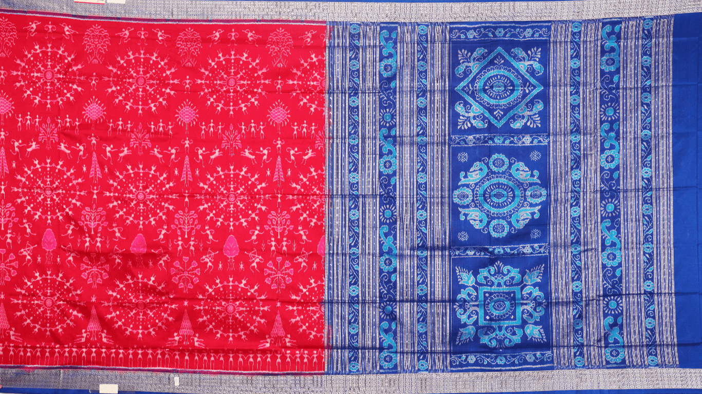 Nartaki Design Sambalpuri Cotton Saree In Blue And Maroon Color , With  Blouse Piece., संबलपुरी साड़ी - Koshali Arts & Crafts Enterprise, Sonepur |  ID: 25409264833