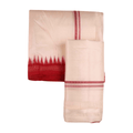 White Sambalpuri Silk Dhoti with Red Border E05-02-0089