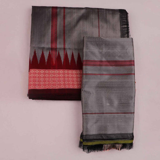 Grey Sambalpuri Silk Dhoti