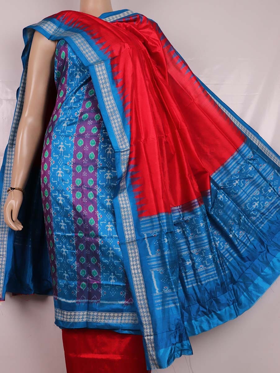 Blue Ikkat Sambalpuri Silk Dress Material | C281900500 Priyadarshini Handloom Blue Ikkat Sambalpuri Silk Dress Material | C281900500 Priyadarshini Handloom