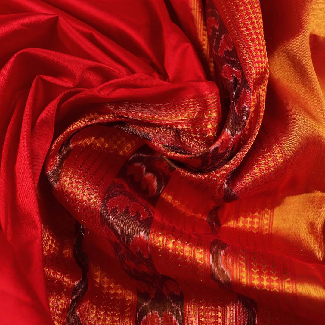 Handloom Soft Cotton Saree with Tassles, Plain Red, SR1026 – Scarlet Thread