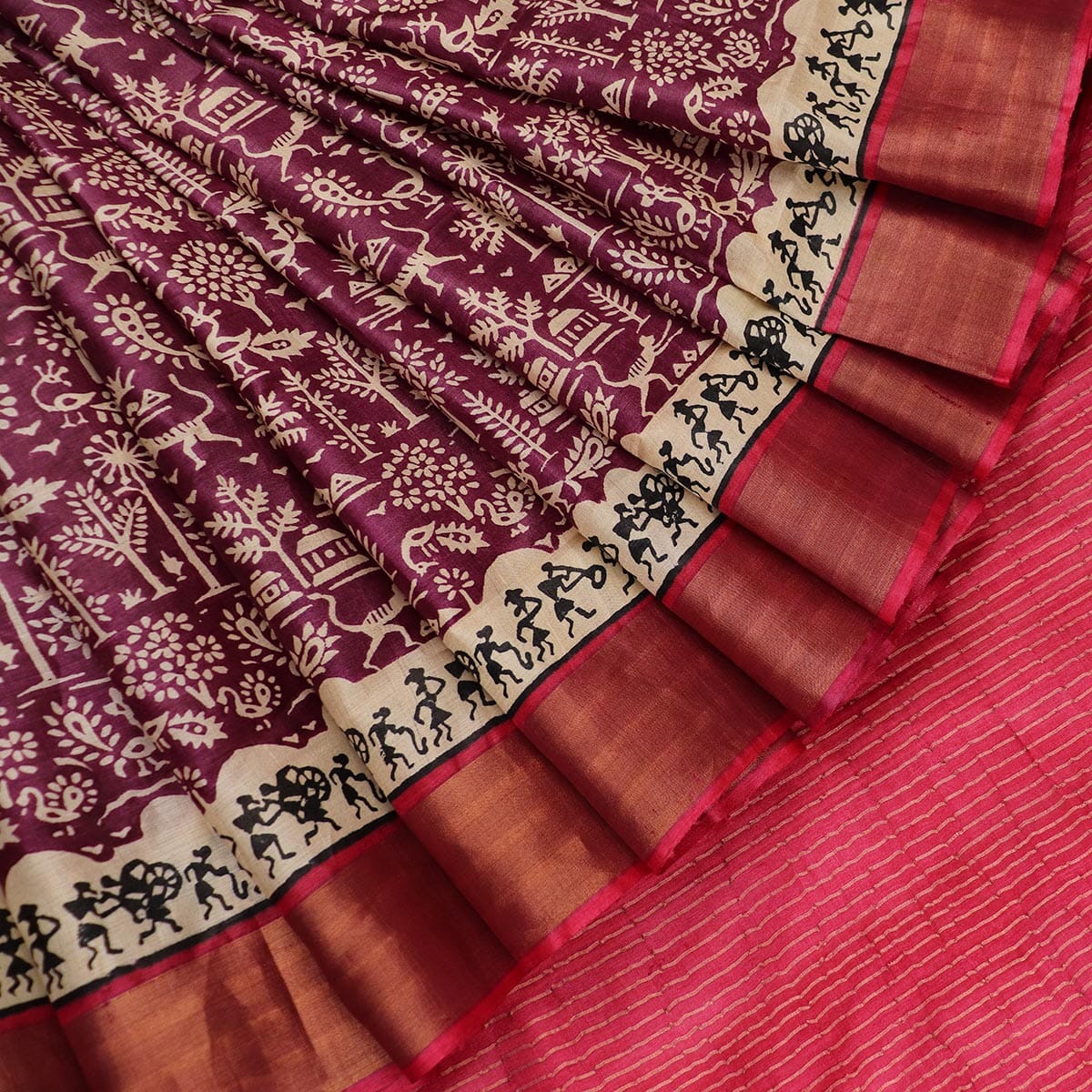 Handloom Sambalpuri Tusser Saree Handloom Saree_Tussser Silk Priyadarshini Handloom 