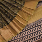 Handloom Black Tussar Silk Saree with Off-White border