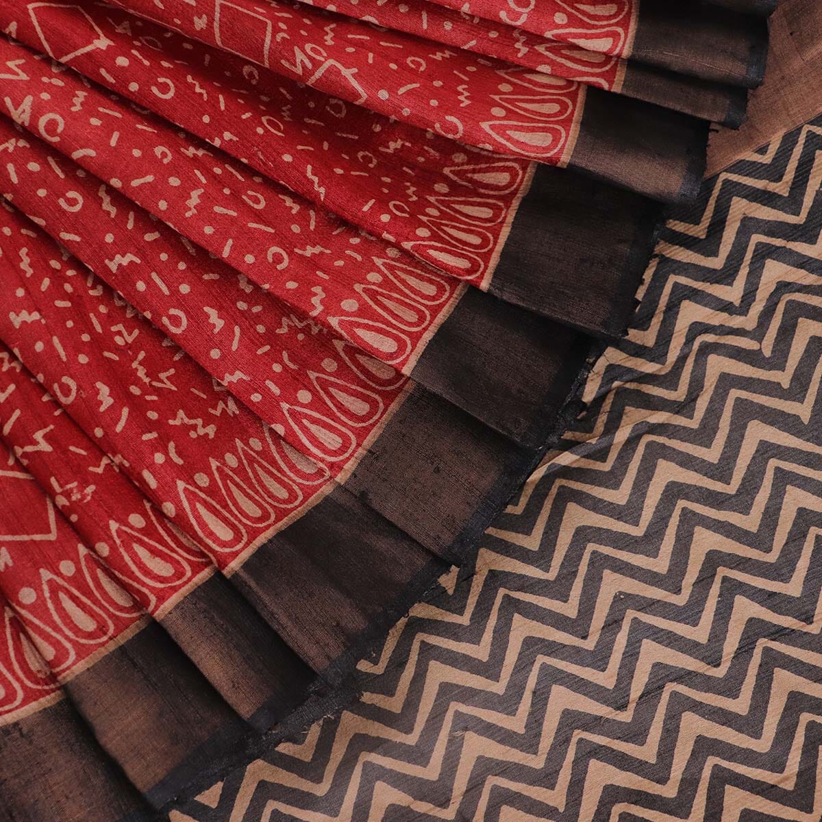 Maroon Ikkat Tussar Silk Saree | P102104792 – Priyadarshini Handloom