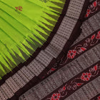 Handloom Green Bomkai Silk Saree with Black border