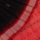 Handloom Black Bomkai Silk Saree with Red border