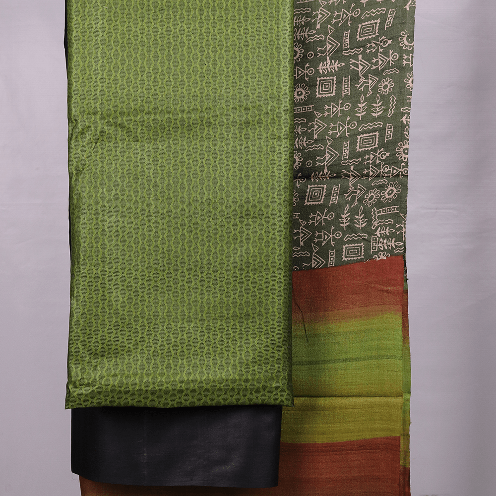 Handloom Tusser Silk Dress Material Dress Material Handloom_Silk Priyadarshini Handloom 