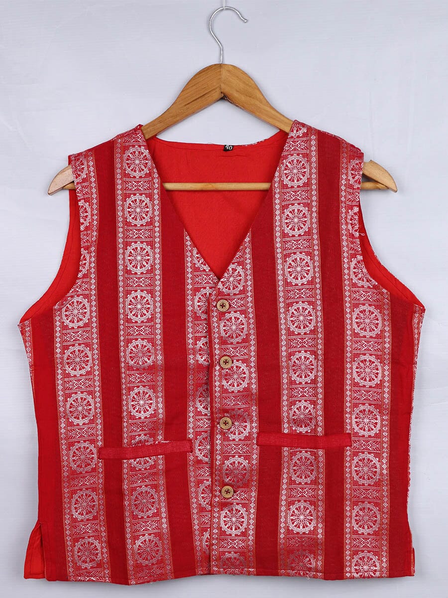 Handwoven Cotton Jacket Handloom Jacket_Women Priyadarshini Handloom 