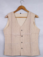 Handwoven Cotton Jacket Handloom Jacket_Women Priyadarshini Handloom 