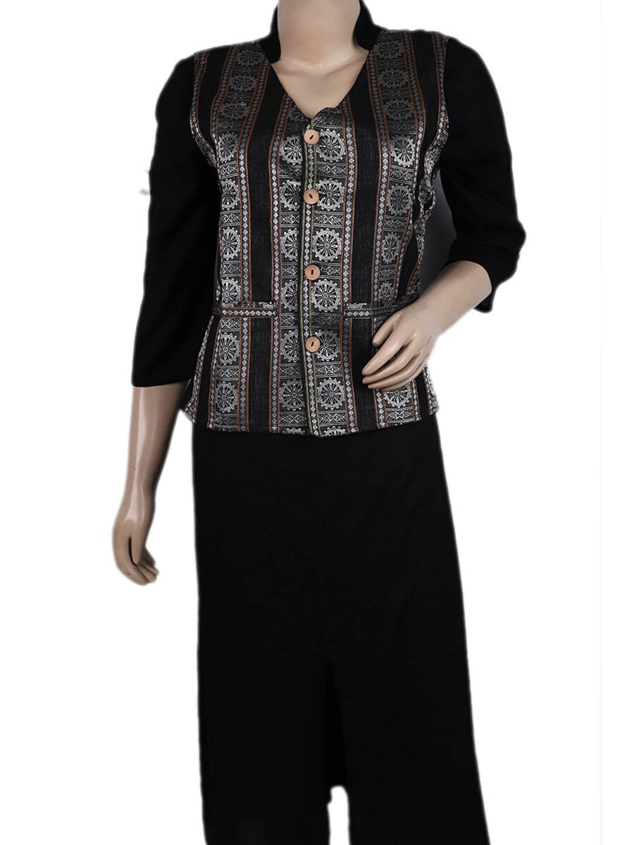 Handwoven Cotton Jacket Handloom Jacket_Women Priyadarshini Handloom 