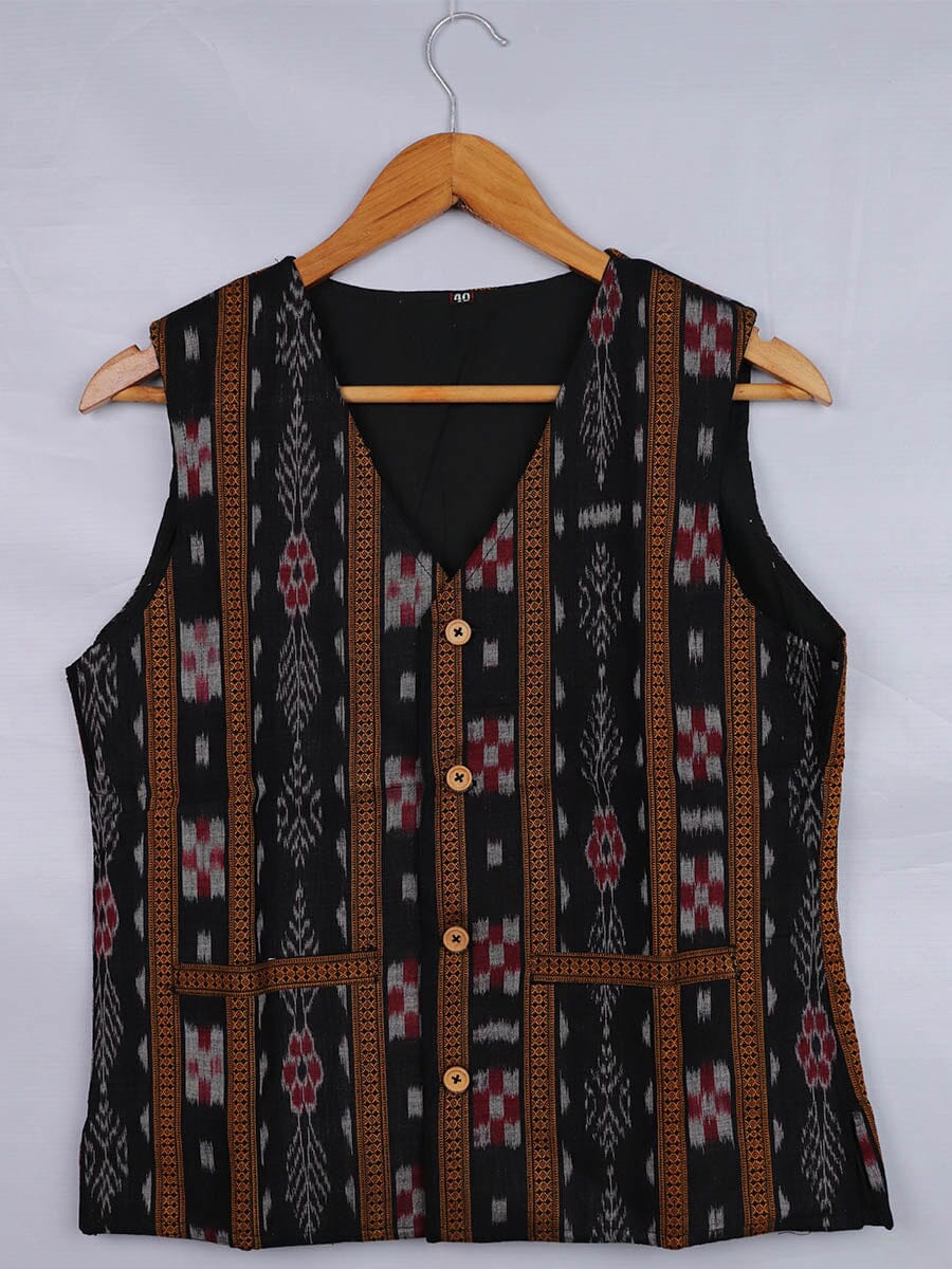 Handwoven Cotton Jacket Handloom Jacket_Women Priyadarshini Handloom 
