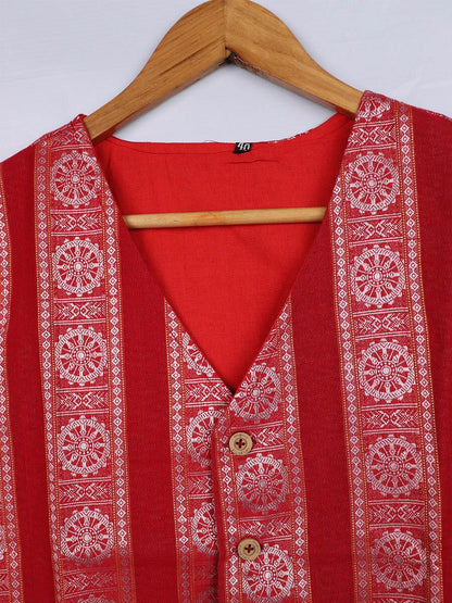 Handwoven Cotton Jacket Handloom Jacket_Women Priyadarshini Handloom 
