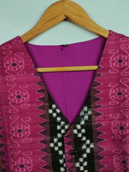 Handwoven Cotton Jacket Handloom Jacket_Women Priyadarshini Handloom 