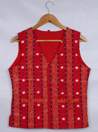 Handwoven Cotton Jacket Handloom Jacket_Women Priyadarshini Handloom 
