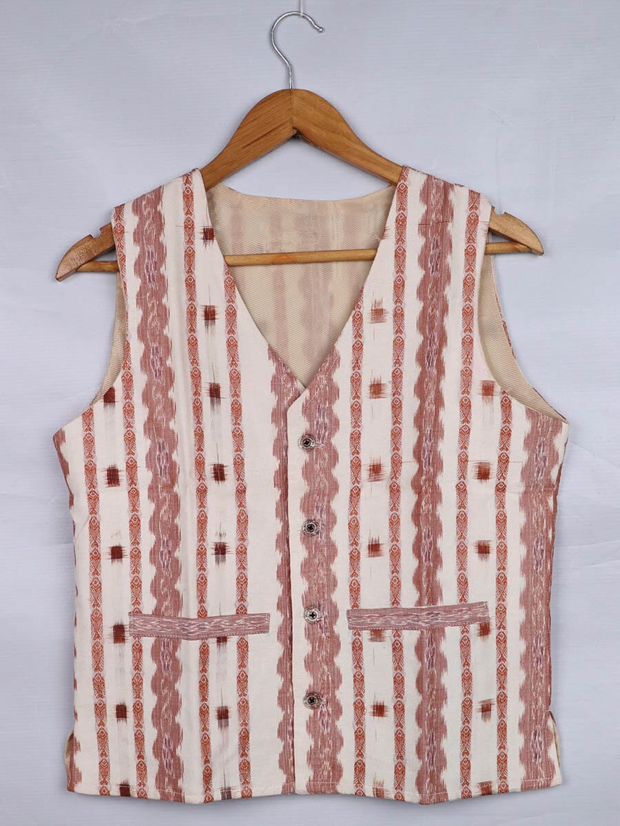 Handwoven Cotton Jacket Handloom Jacket_Women Priyadarshini Handloom 