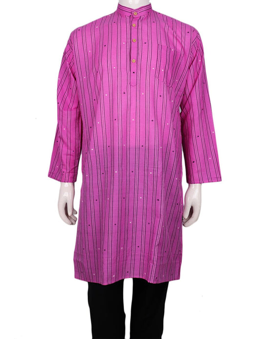 Pink Sambalpuri Cotton Kurta G01-11-XS