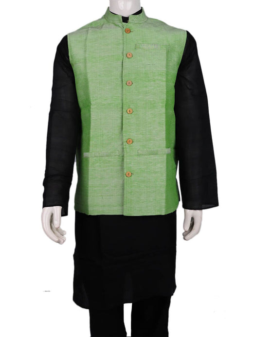 Green Sambalpuri Cotton Jacket J01-12-XS