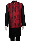 Red Sambalpuri Cotton Jacket J01-24-XS