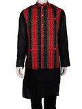 Red Sambalpuri Cotton Jacket J01-15-XS