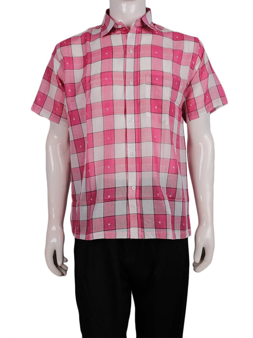 Pink Sambalpuri Cotton Shirt G01-18-XS